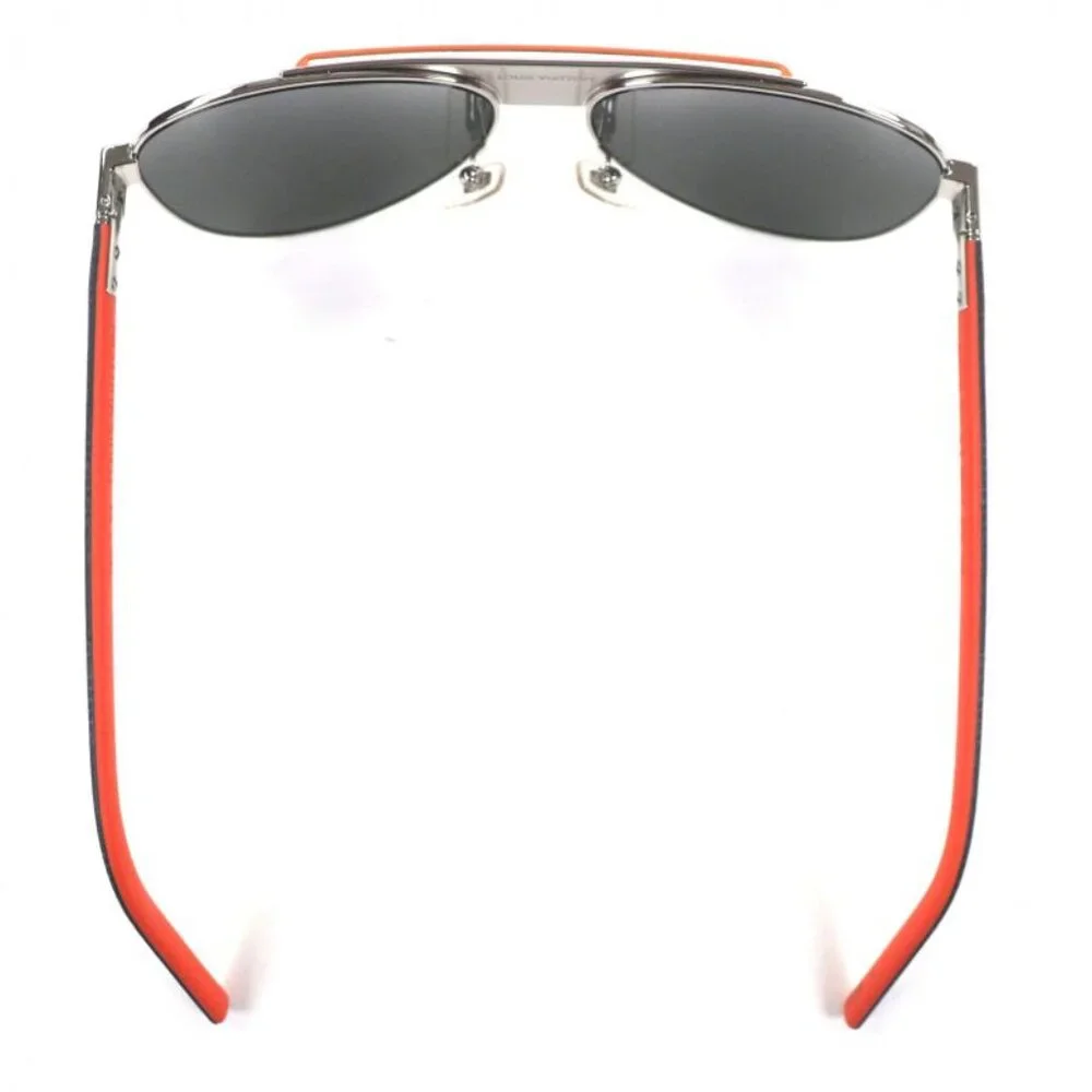 Louis Vuitton Pacific Pilot Eyewear Sunglasses Silver Orange Damier